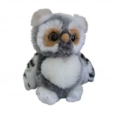SILKY plush owl grey 86423