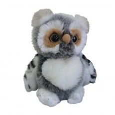 SILKY plush owl grey 86423