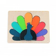Wooden peacock puzzle designed by Andy Westface