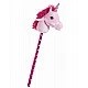 Wooden horse on a stick Pink unicorn 75 cm.