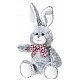 Brown bunny with checkered ribbon 30 cm