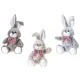 Brown bunny with checkered ribbon 30 cm
