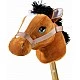 Wooden horse on a stick brown 75 cm.