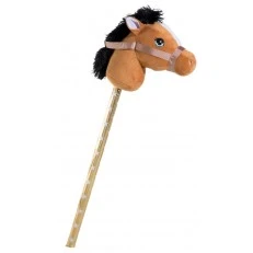 Wooden horse on a stick brown 75 cm.