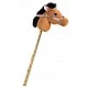 Wooden horse on a stick brown 75 cm.