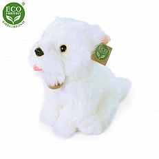 Plush dog West Highland White Terrier sitting 23 cm