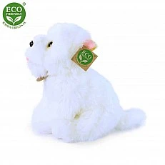 Plush dog West Highland White Terrier sitting 23 cm