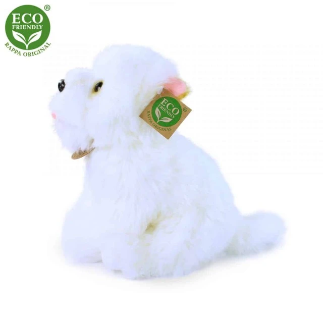 Plush dog West Highland White Terrier sitting 23 cm