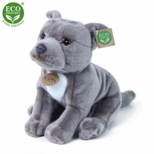 Stuffed Starfordshire bull terrier dog gray 30 cm.