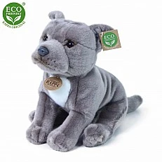 Stuffed Starfordshire bull terrier dog gray 30 cm.