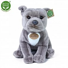 Stuffed Starfordshire bull terrier dog gray 30 cm.