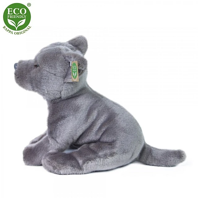 Stuffed Starfordshire bull terrier dog gray 30 cm.