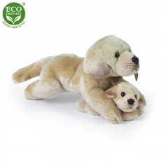 Plush Labrador dog 30 cm with baby 15 cm.