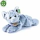 Plush Cat gray lying down 30 cm.