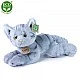 Plush Cat gray lying down 30 cm.