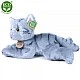 Plush Cat gray lying down 30 cm.