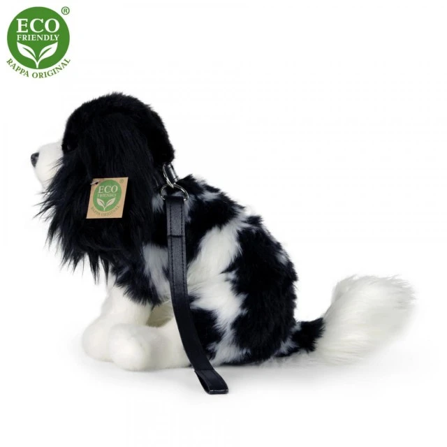 Plush Dog Cavalier King Charles Spaniel with a leash sitting 27 cm.