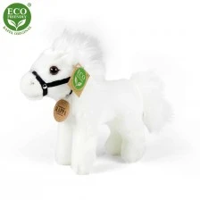 Plush White horse standing 20 cm.