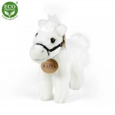 Plush White horse standing 20 cm.