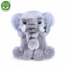 Plush sitting elephant 27 cm.