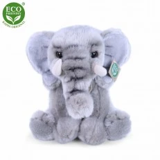 Plush sitting elephant 27 cm.
