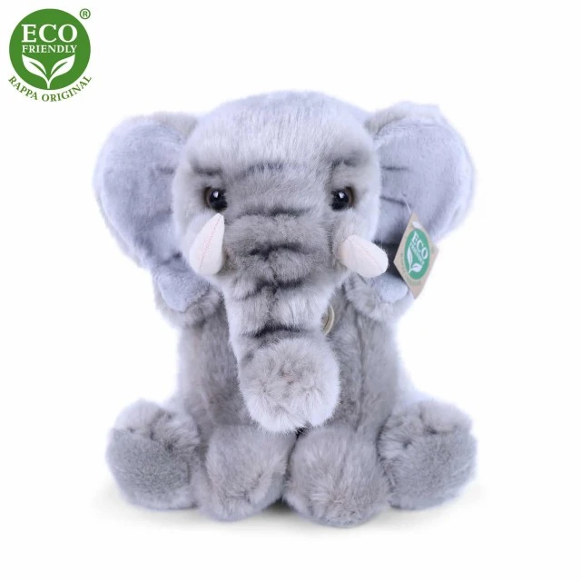 Plush sitting elephant 27 cm.