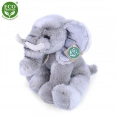 Plush sitting elephant 27 cm.