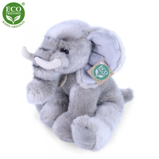 Plush sitting elephant 27 cm.