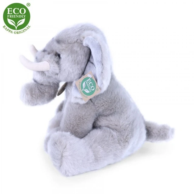 Plush sitting elephant 27 cm.