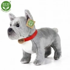Plush Dog French Bulldog gray standing 30 cm.