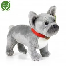 Plush Dog French Bulldog gray standing 30 cm.