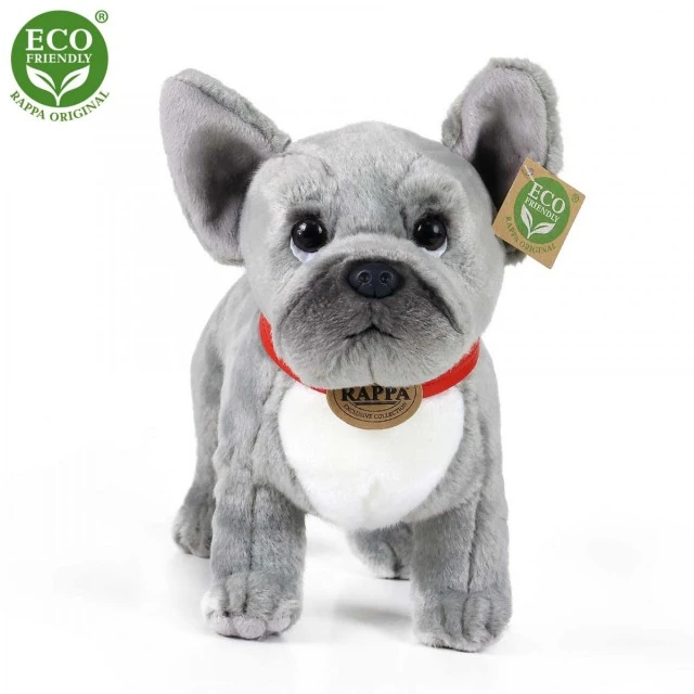Plush Dog French Bulldog gray standing 30 cm.