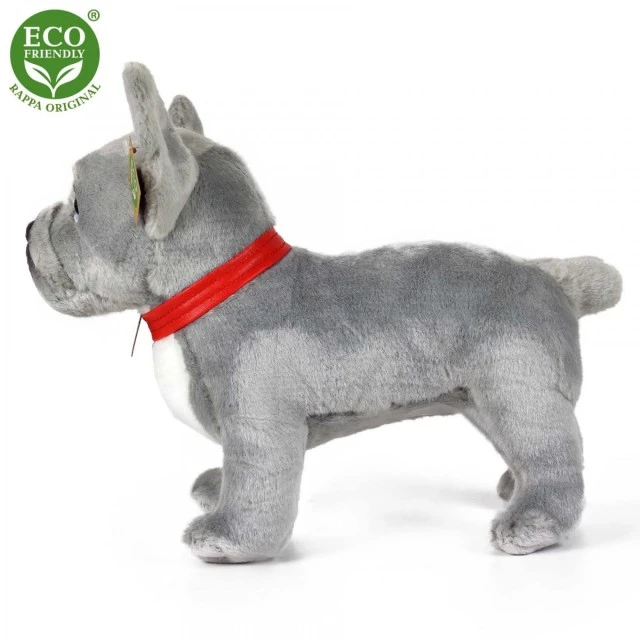 Plush Dog French Bulldog gray standing 30 cm.