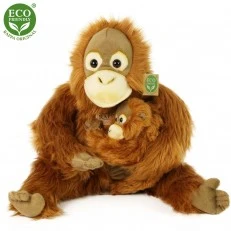 Plush Orangutan 28 cm with baby 15 cm.