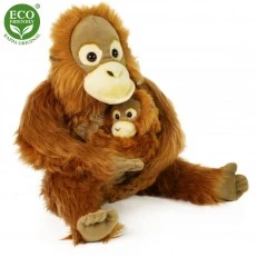 Plush Orangutan 28 cm with baby 15 cm.