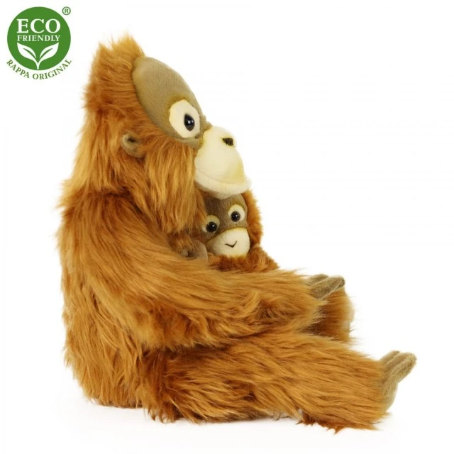 Plush Orangutan 28 cm with baby 15 cm.
