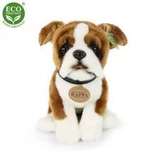Plush Boxer dog sitting 27 cm.