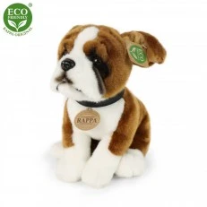 Plush Boxer dog sitting 27 cm.