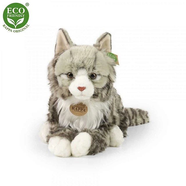 Plush Norwegian cat 38 cm. lying down