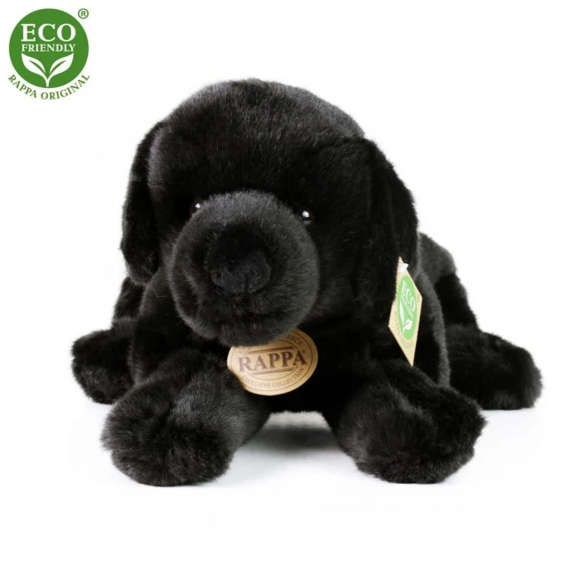 Plush Dog Black Labrador Lying 40 cm.