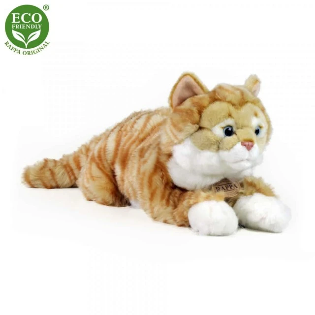 Plush Red tabby cat lying down 40 cm.