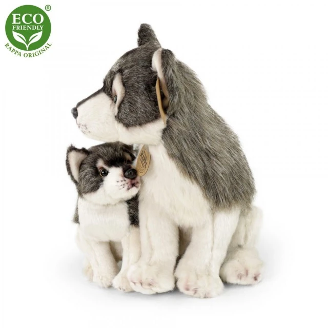 Plush Wolf 27 cm with baby 15 cm.