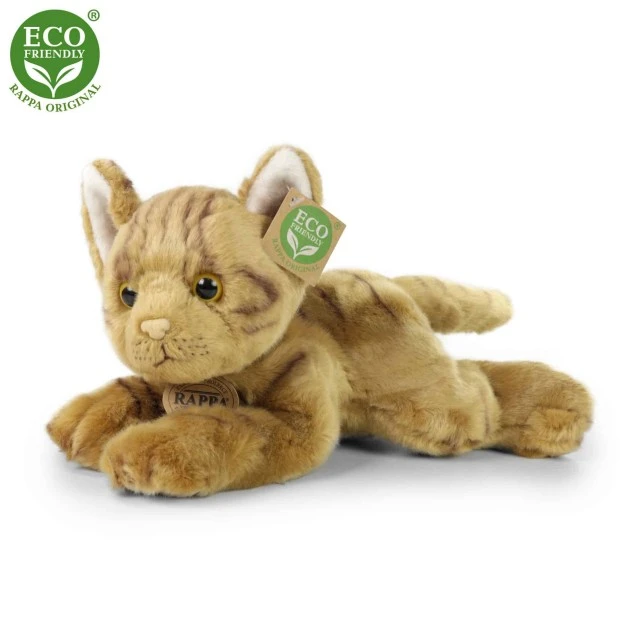 Plush cat lying down 30 cm.