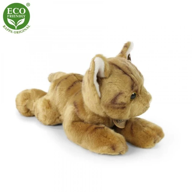 Plush cat lying down 30 cm.
