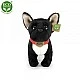 Plush Dog French Bulldog black standing 30 cm.