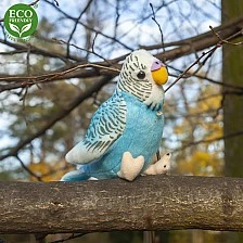 Plush Wavy parrot blue 11 cm. with sound