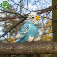 Plush Wavy parrot, green, 11 cm., with sound, Eco friends series