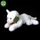 Plush White cat lying down 22 cm.