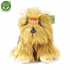 Plush Dog Yorkshire Terrier sitting 30 cm.