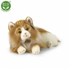 Plush Persian cat bicolor lying down 25 cm.